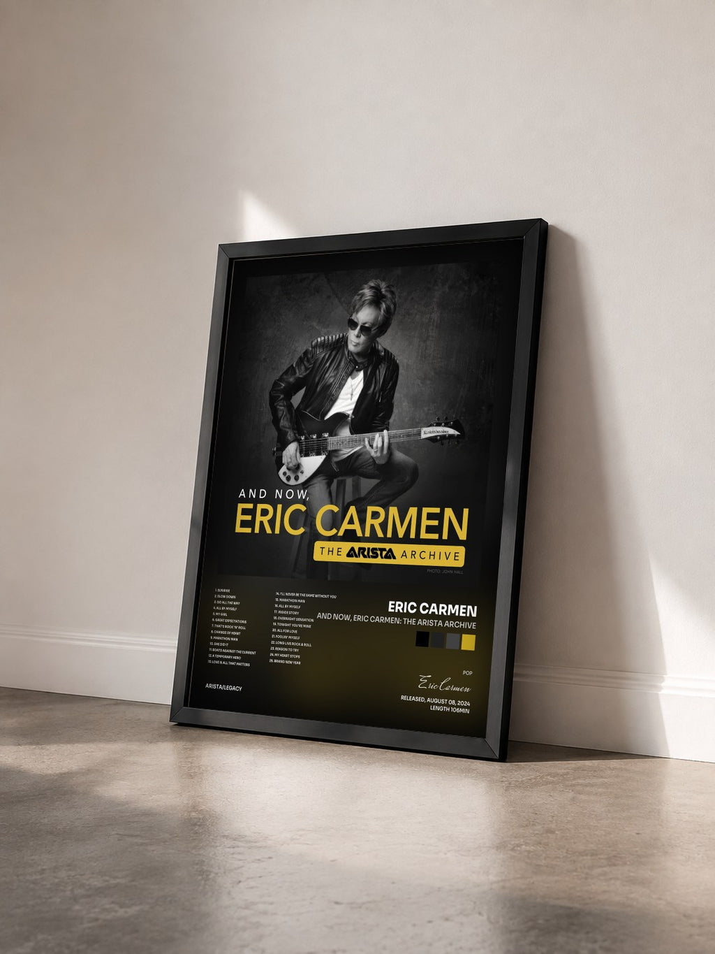 #noir Tableau de l'album And Now, Eric Carmen: The Arista Archive de Eric Carmen vu de trois quarts, cadre noir