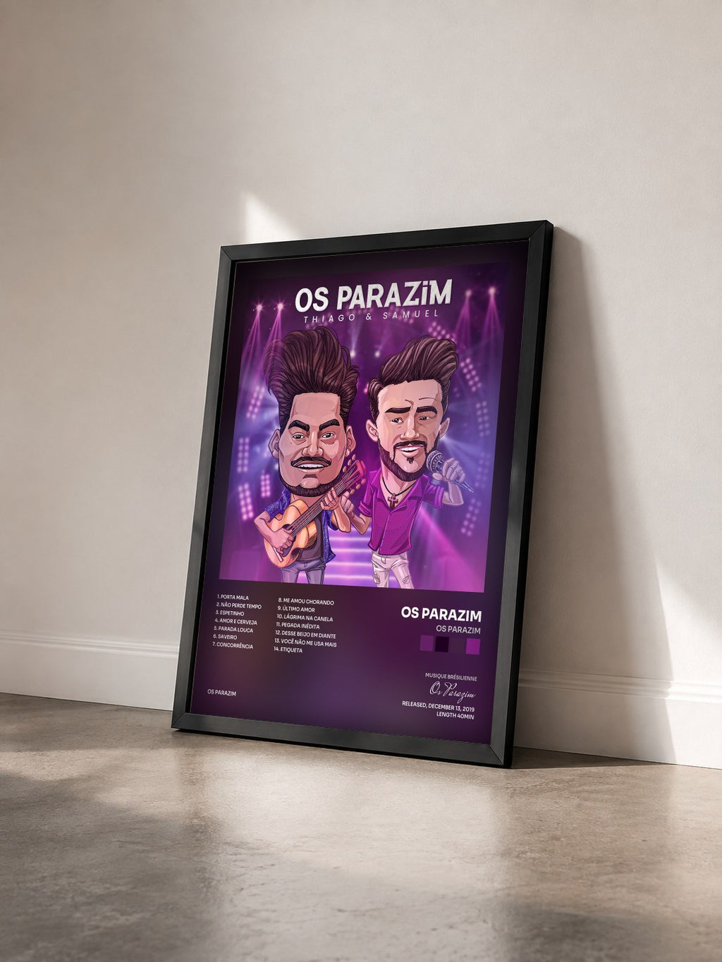 #noir Tableau de l'album Os Parazim de Os Parazim vu de trois quarts, cadre noir