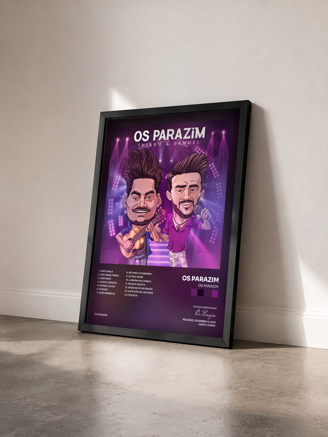 #noir Tableau de l'album Os Parazim de Os Parazim vu de trois quarts, cadre noir