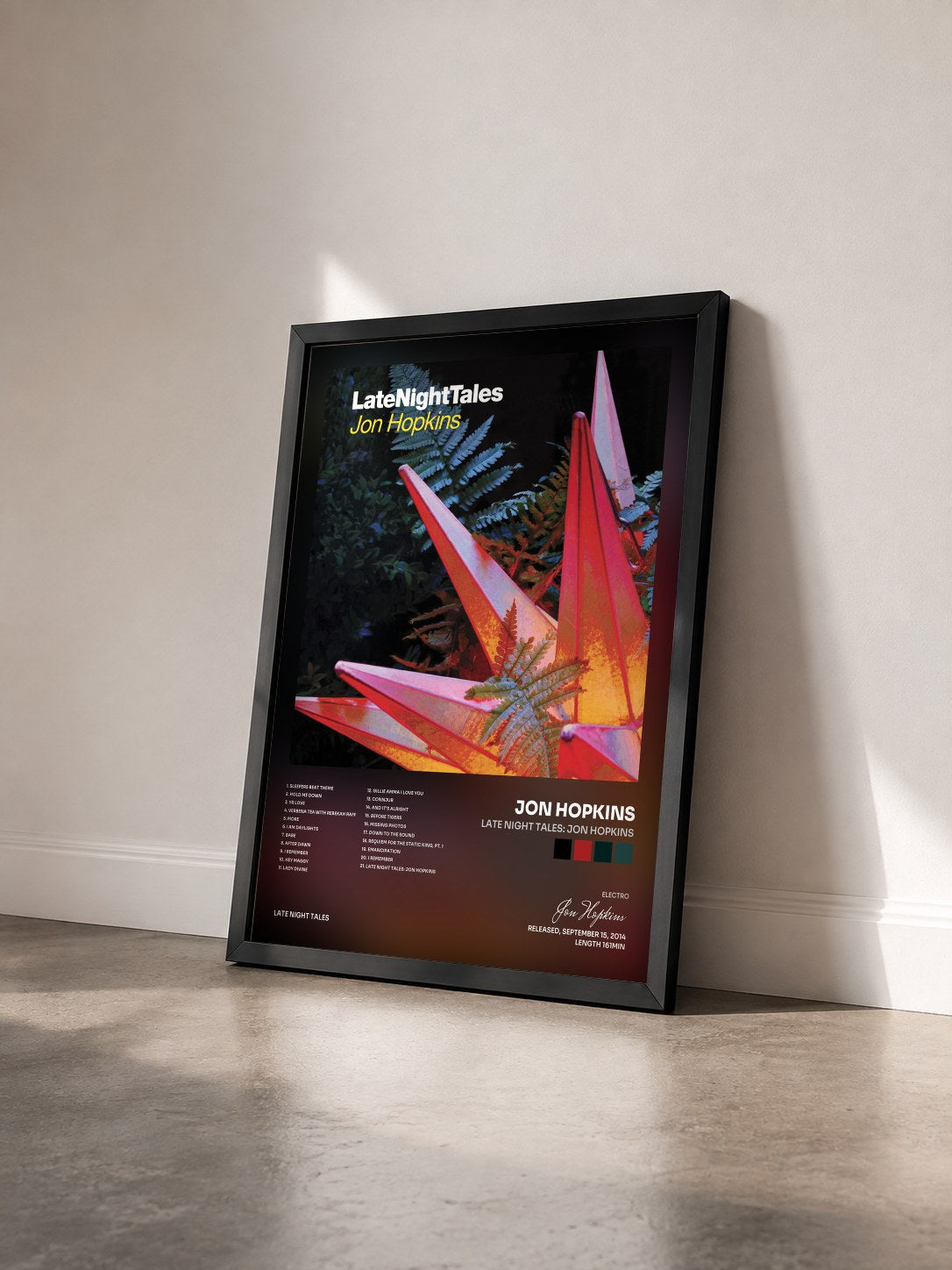 #noir Tableau de l'album Late Night Tales: Jon Hopkins de Jon Hopkins vu de trois quarts, cadre noir