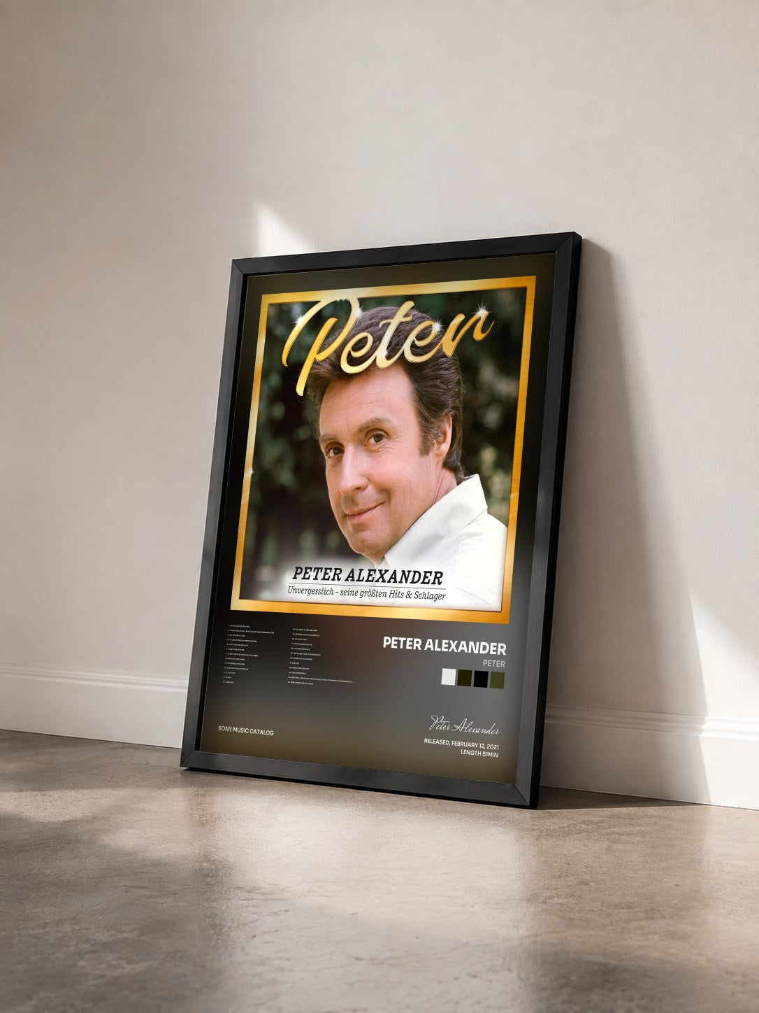 #noir Tableau de l'album Peter de Peter Alexander vu de trois quarts, cadre noir