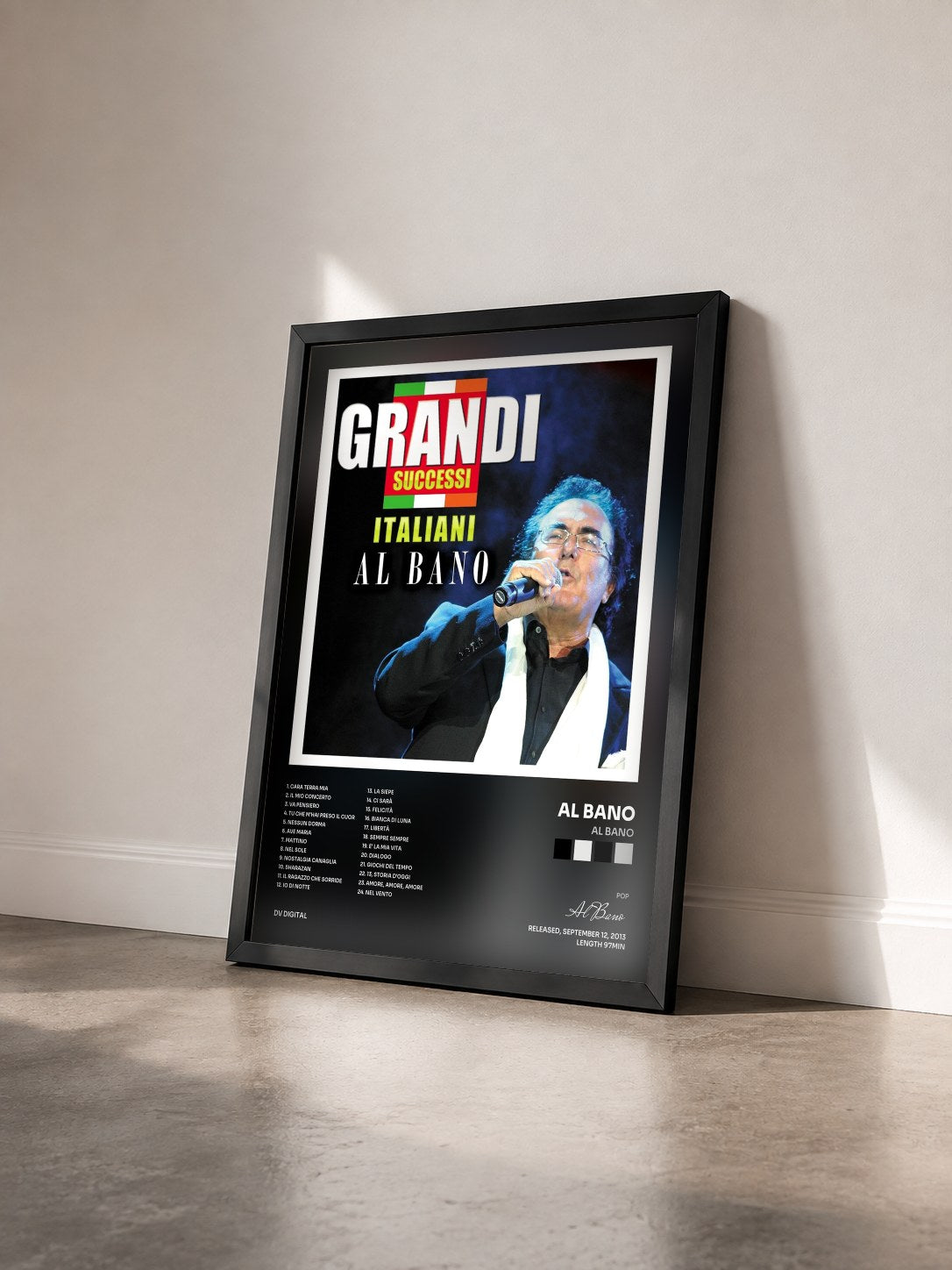 #noir Tableau de l'album Al Bano de Al Bano vu de trois quarts, cadre noir