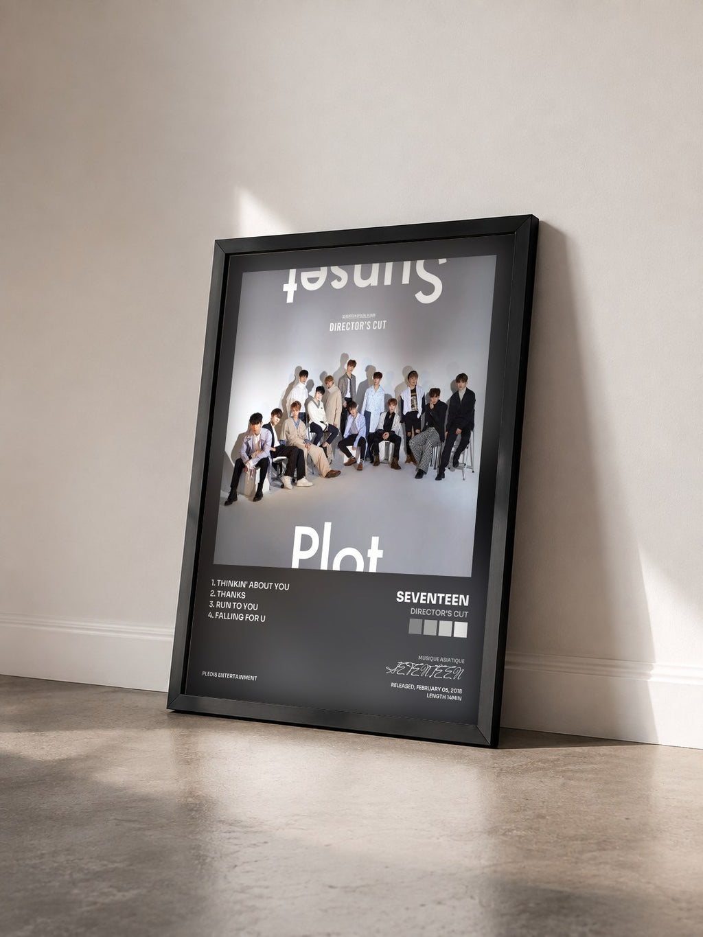 #noir Tableau de l'album DIRECTOR'S CUT de SEVENTEEN vu de trois quarts, cadre noir