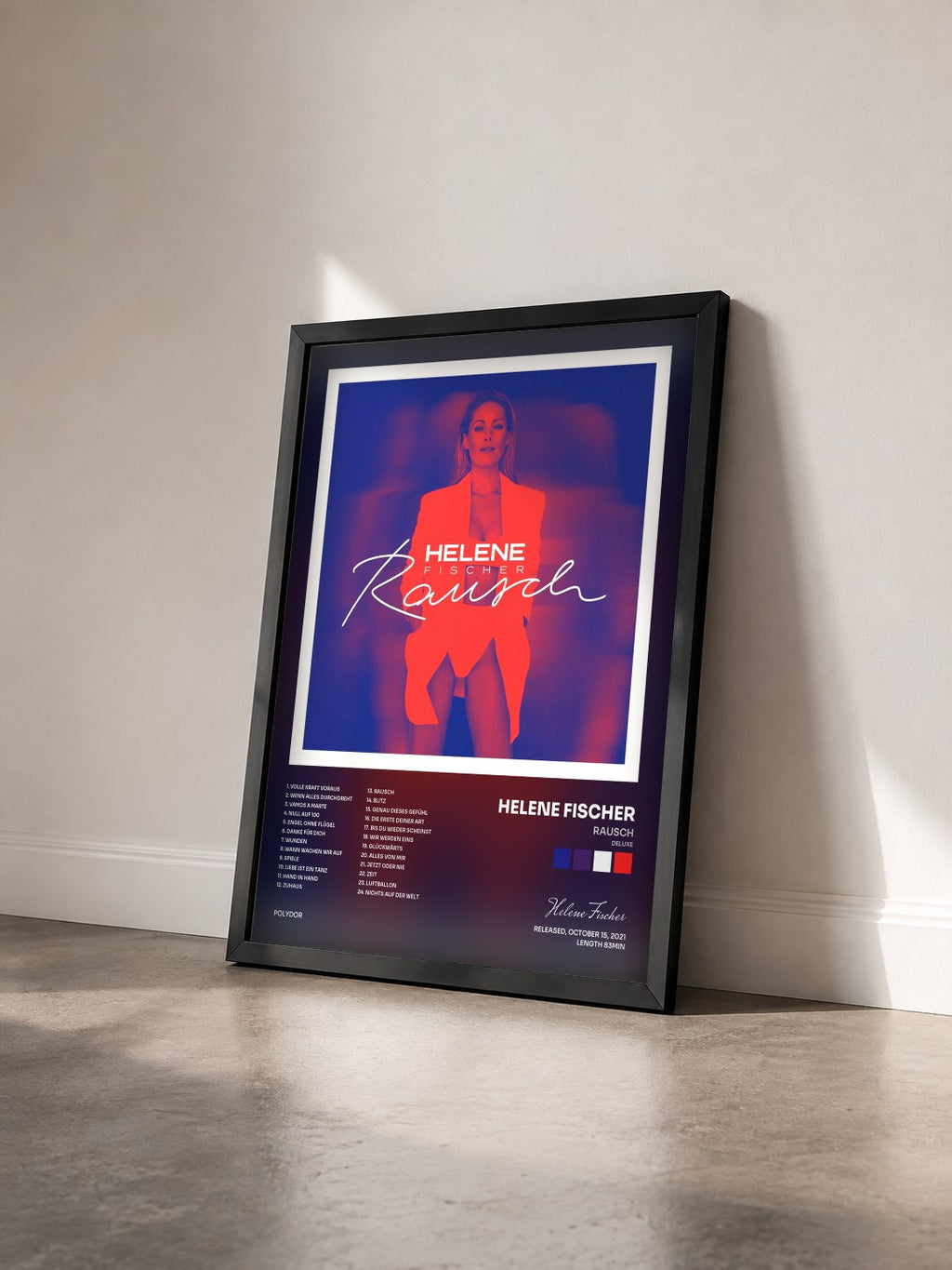 #noir Tableau de l'album Rausch (Deluxe) de Helene Fischer vu de trois quarts, cadre noir