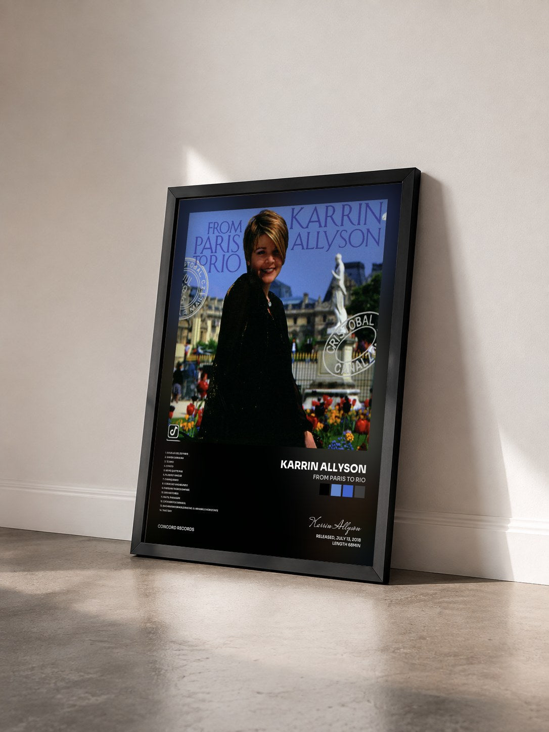 #noir Tableau de l'album From Paris To Rio de Karrin Allyson vu de trois quarts, cadre noir