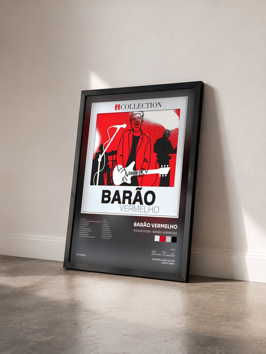 #noir Tableau de l'album iCollection - Barão Vermelho de Barão Vermelho vu de trois quarts, cadre noir