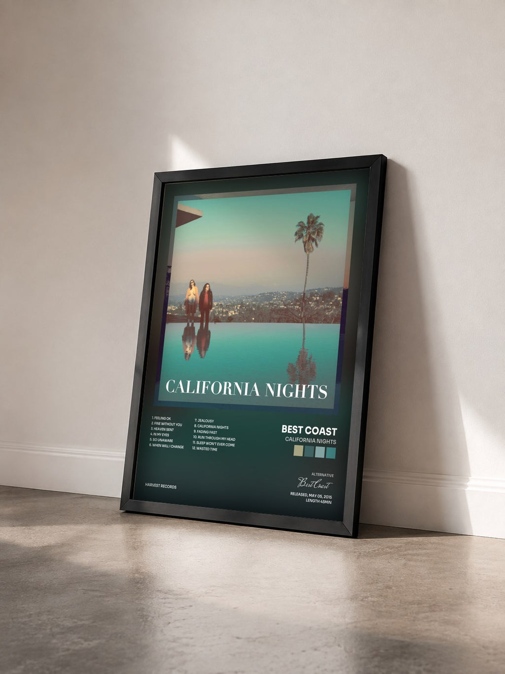 #noir Tableau de l'album California Nights de Best Coast vu de trois quarts, cadre noir
