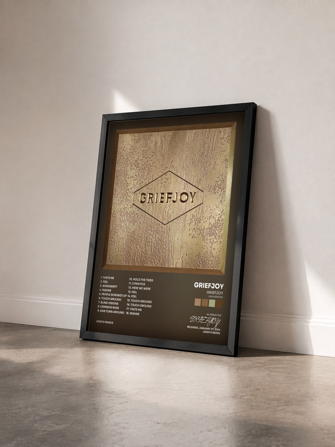 #noir Tableau de l'album GRIEFJOY (Gold Edition) de GRIEFJOY vu de trois quarts, cadre noir