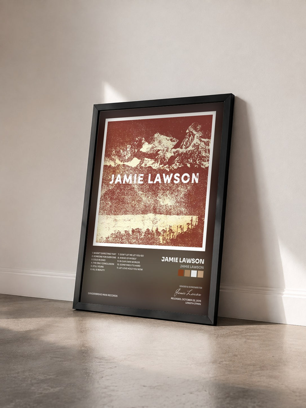 #noir Tableau de l'album Jamie Lawson de Jamie Lawson vu de trois quarts, cadre noir
