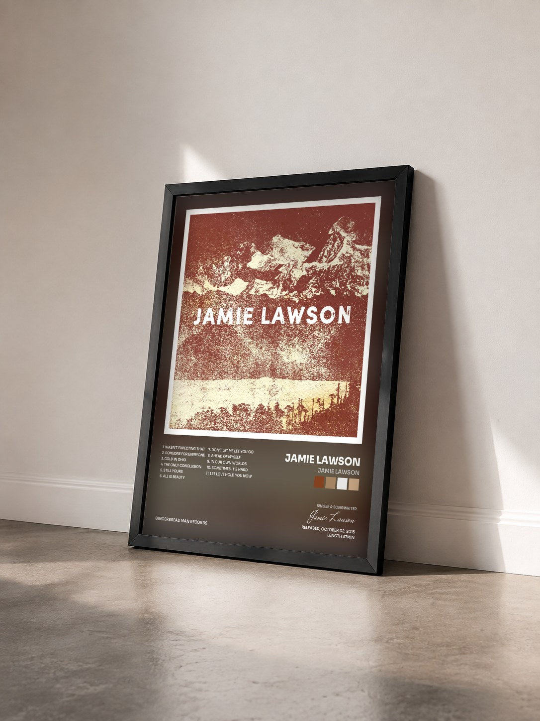 #noir Tableau de l'album Jamie Lawson de Jamie Lawson vu de trois quarts, cadre noir