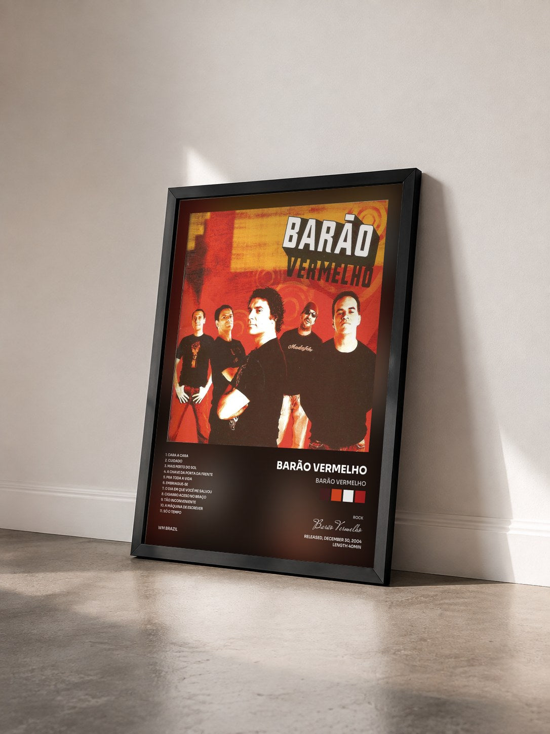 #noir Tableau de l'album Barão Vermelho de Barão Vermelho vu de trois quarts, cadre noir
