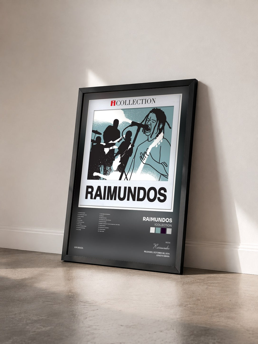 #noir Tableau de l'album iCollection de Raimundos vu de trois quarts, cadre noir