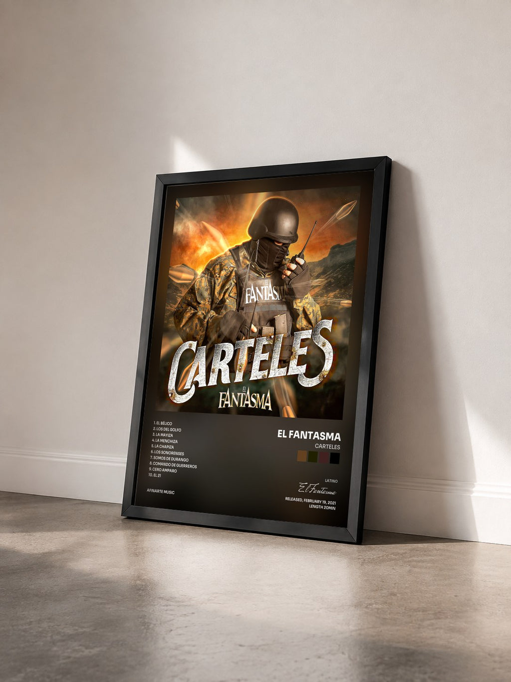 #noir Tableau de l'album Carteles de El Fantasma vu de trois quarts, cadre noir
