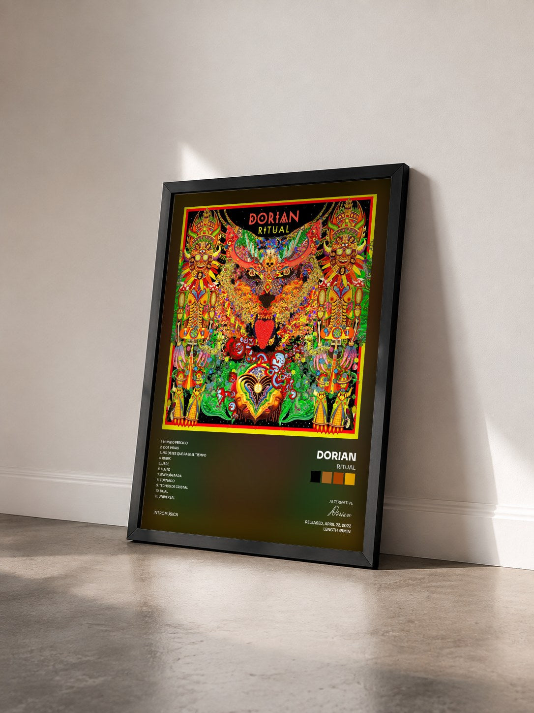 #noir Tableau de l'album Ritual de Dorian vu de trois quarts, cadre noir