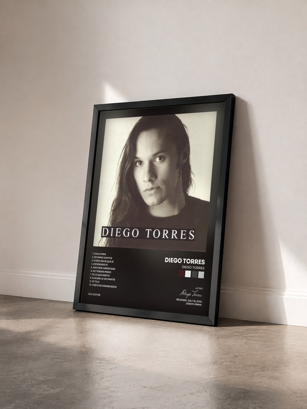 #noir Tableau de l'album Diego Torres de Diego Torres vu de trois quarts, cadre noir