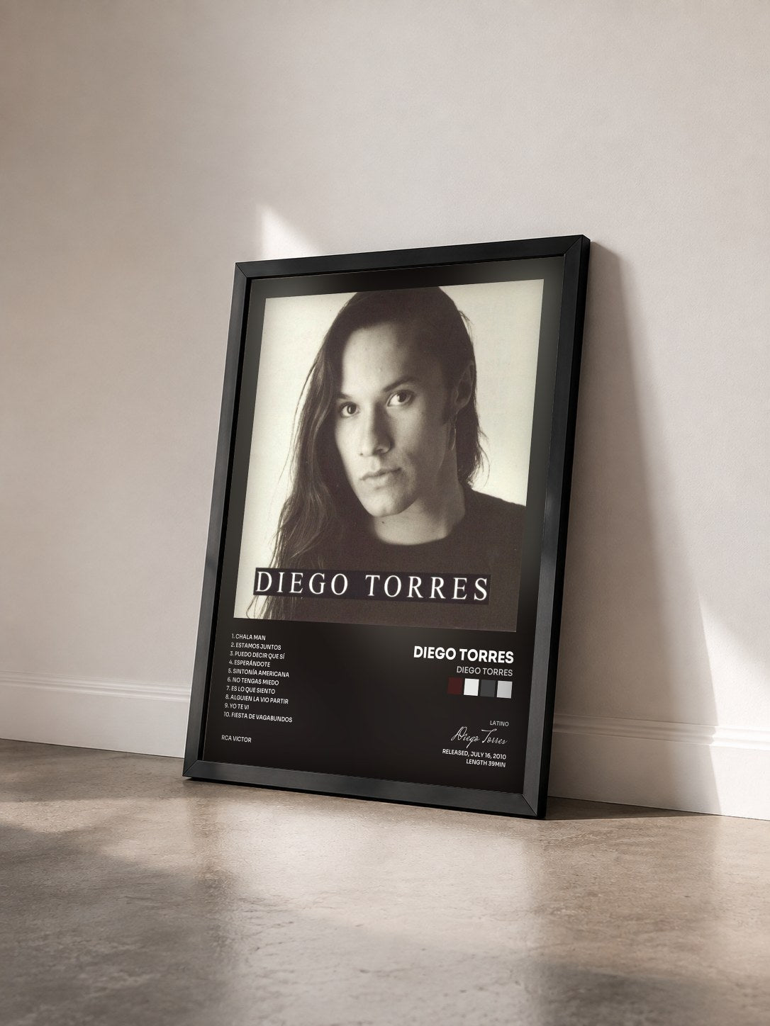 #noir Tableau de l'album Diego Torres de Diego Torres vu de trois quarts, cadre noir
