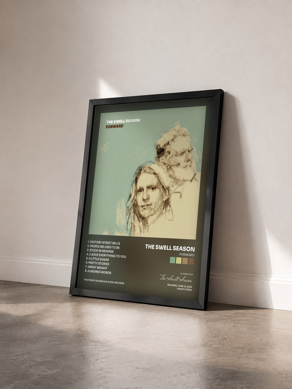 #noir Tableau de l'album Forward de The Swell Season vu de trois quarts, cadre noir