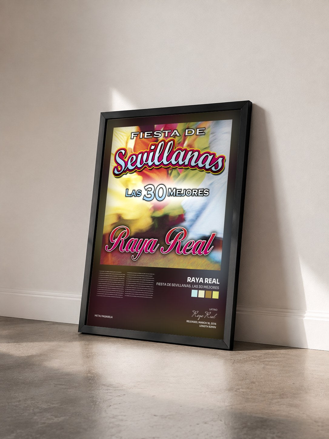 #noir Tableau de l'album Fiesta de Sevillanas. Las 30 Mejores de Raya Real vu de trois quarts, cadre noir