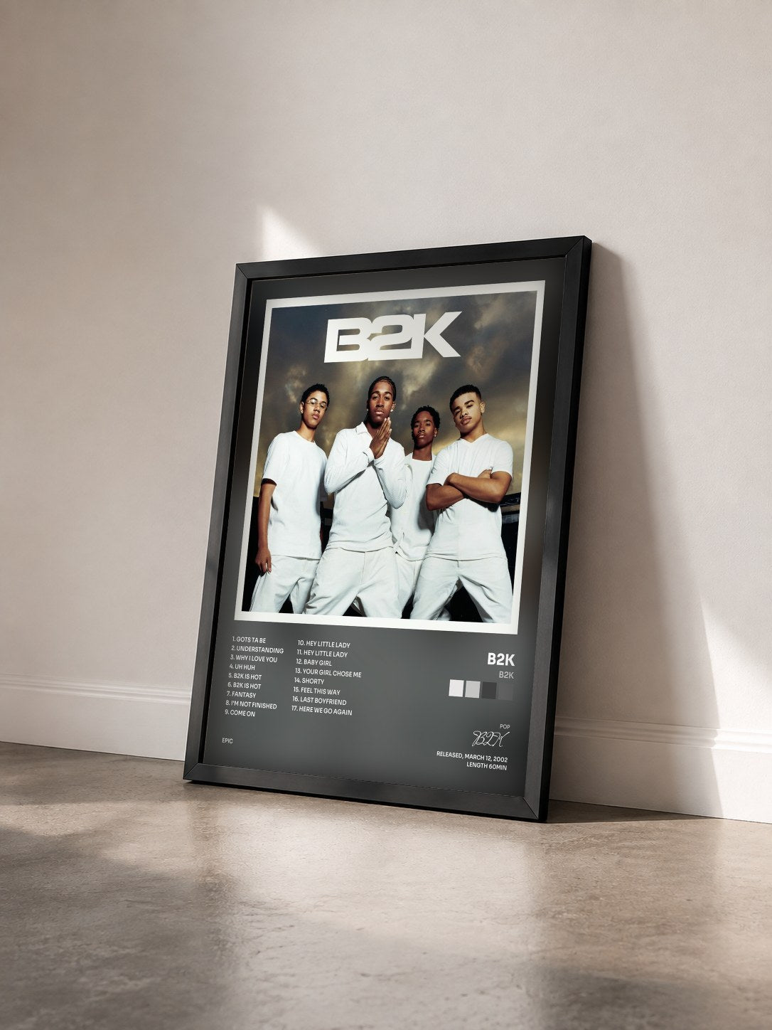 #noir Tableau de l'album B2K de B2K vu de trois quarts, cadre noir