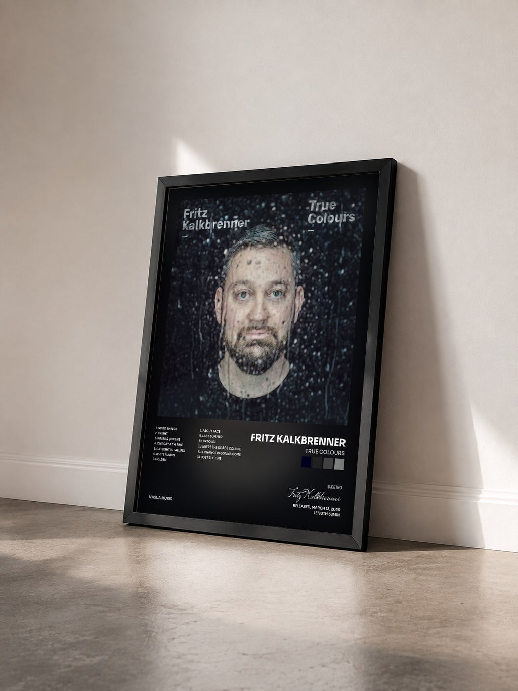 #noir Tableau de l'album True Colours de Fritz Kalkbrenner vu de trois quarts, cadre noir