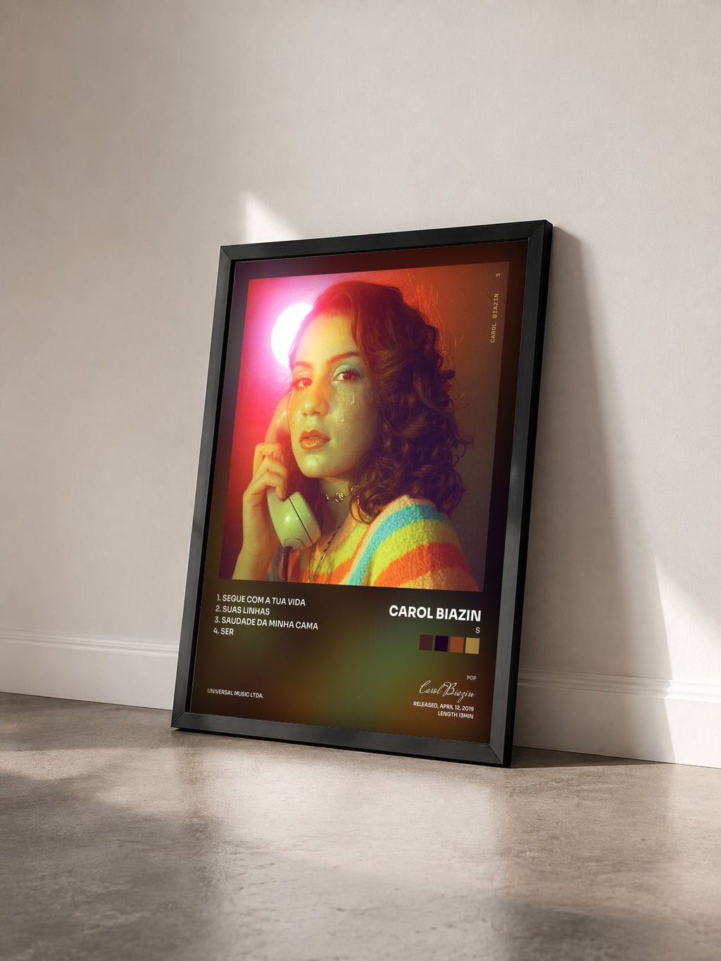 #noir Tableau de l'album S de Carol Biazin vu de trois quarts, cadre noir