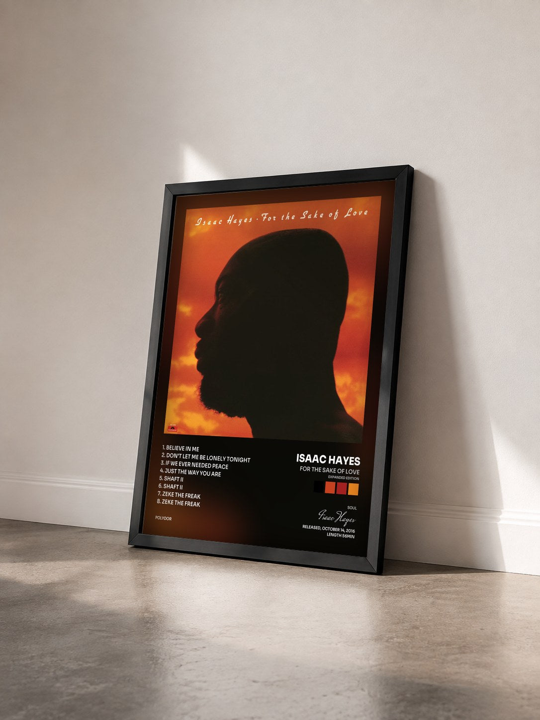 #noir Tableau de l'album For The Sake Of Love (Expanded Edition) de Isaac Hayes vu de trois quarts, cadre noir