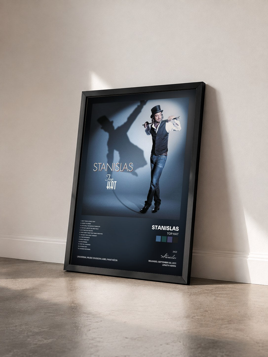 #noir Tableau de l'album Top Hat de Stanislas vu de trois quarts, cadre noir