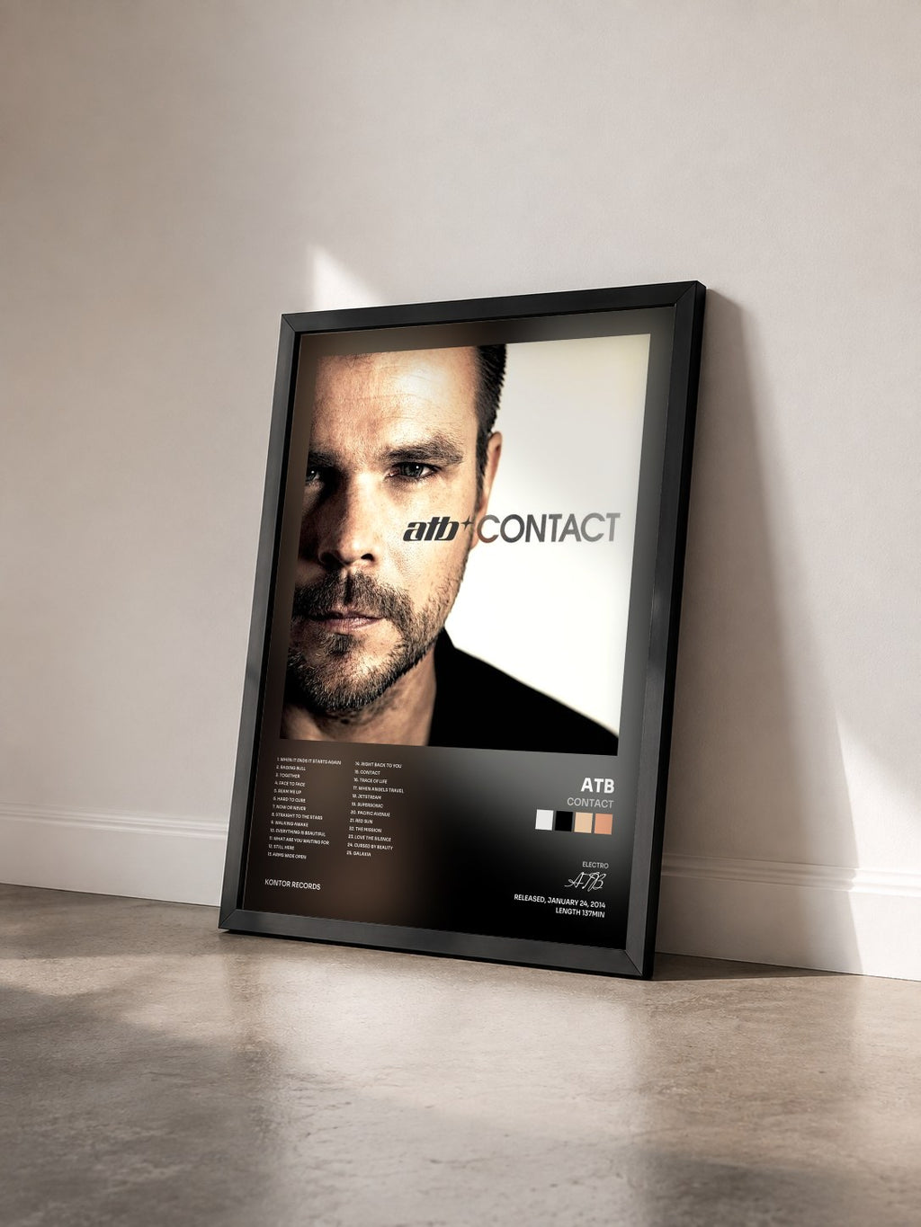 #noir Tableau de l'album Contact de ATB vu de trois quarts, cadre noir
