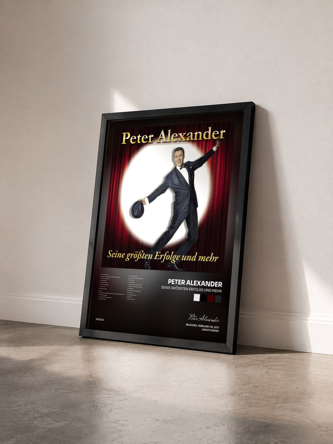 #noir Tableau de l'album Seine größten Erfolge und mehr de Peter Alexander vu de trois quarts, cadre noir