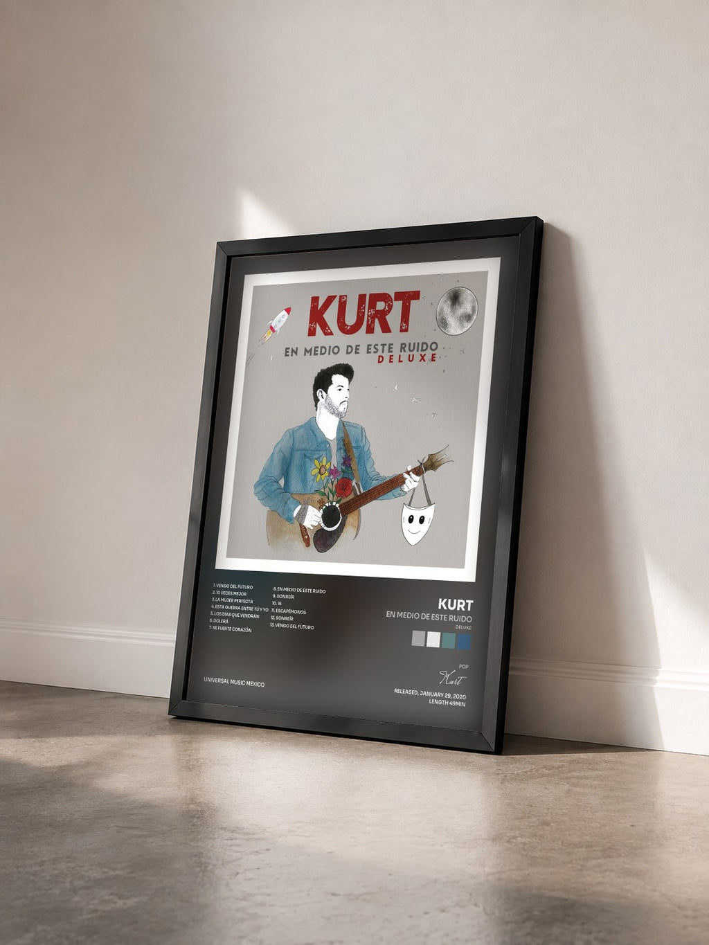 #noir Tableau de l'album En Medio De Este Ruido (Deluxe) de Kurt vu de trois quarts, cadre noir