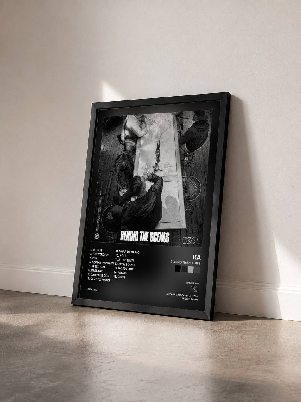 #noir Tableau de l'album Behind The Scenes de Ka vu de trois quarts, cadre noir