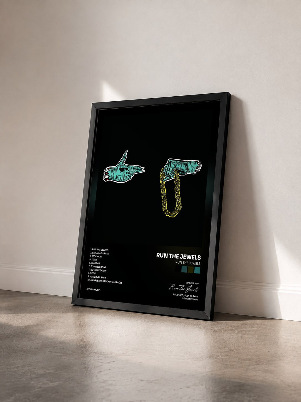 #noir Tableau de l'album Run The Jewels de Run The Jewels vu de trois quarts, cadre noir