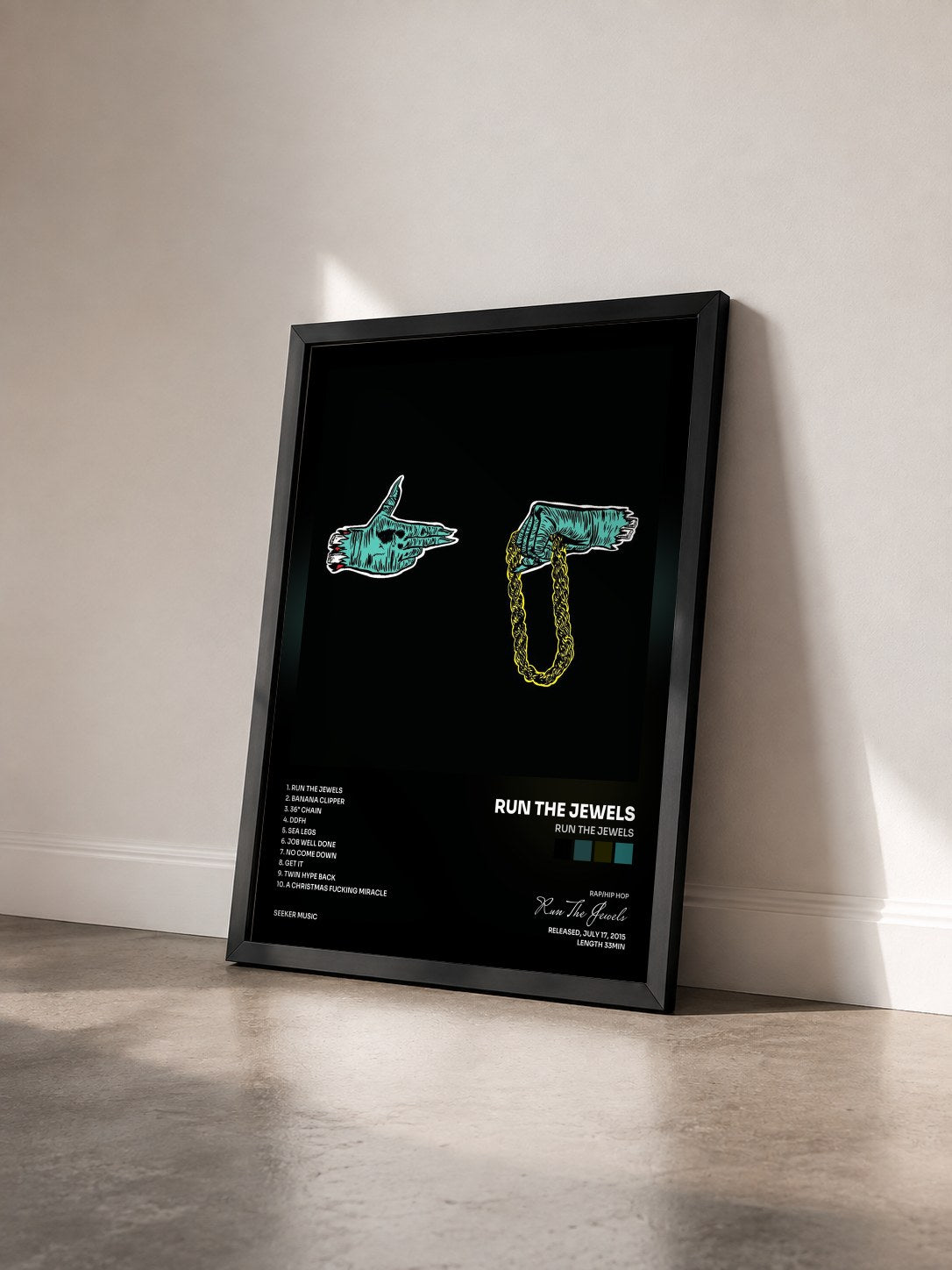 #noir Tableau de l'album Run The Jewels de Run The Jewels vu de trois quarts, cadre noir