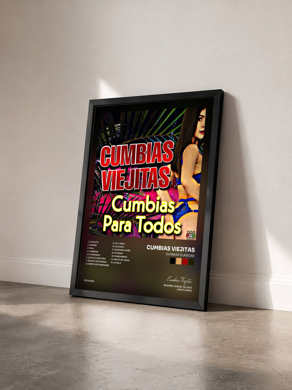 #noir Tableau de l'album Cumbias Clasicas de Cumbias Viejitas vu de trois quarts, cadre noir