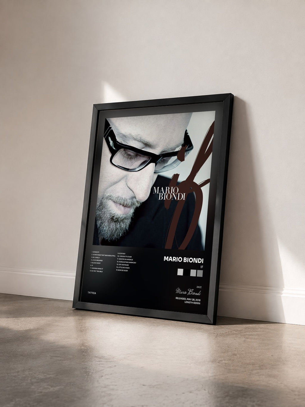 #noir Tableau de l'album If de Mario Biondi vu de trois quarts, cadre noir