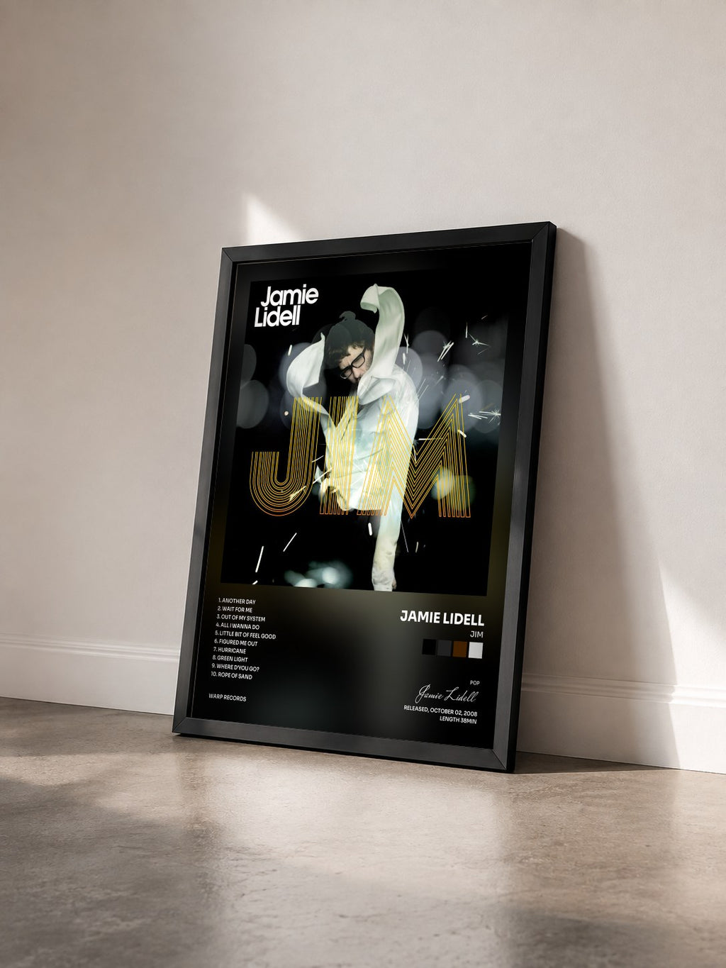 #noir Tableau de l'album Jim de Jamie Lidell vu de trois quarts, cadre noir