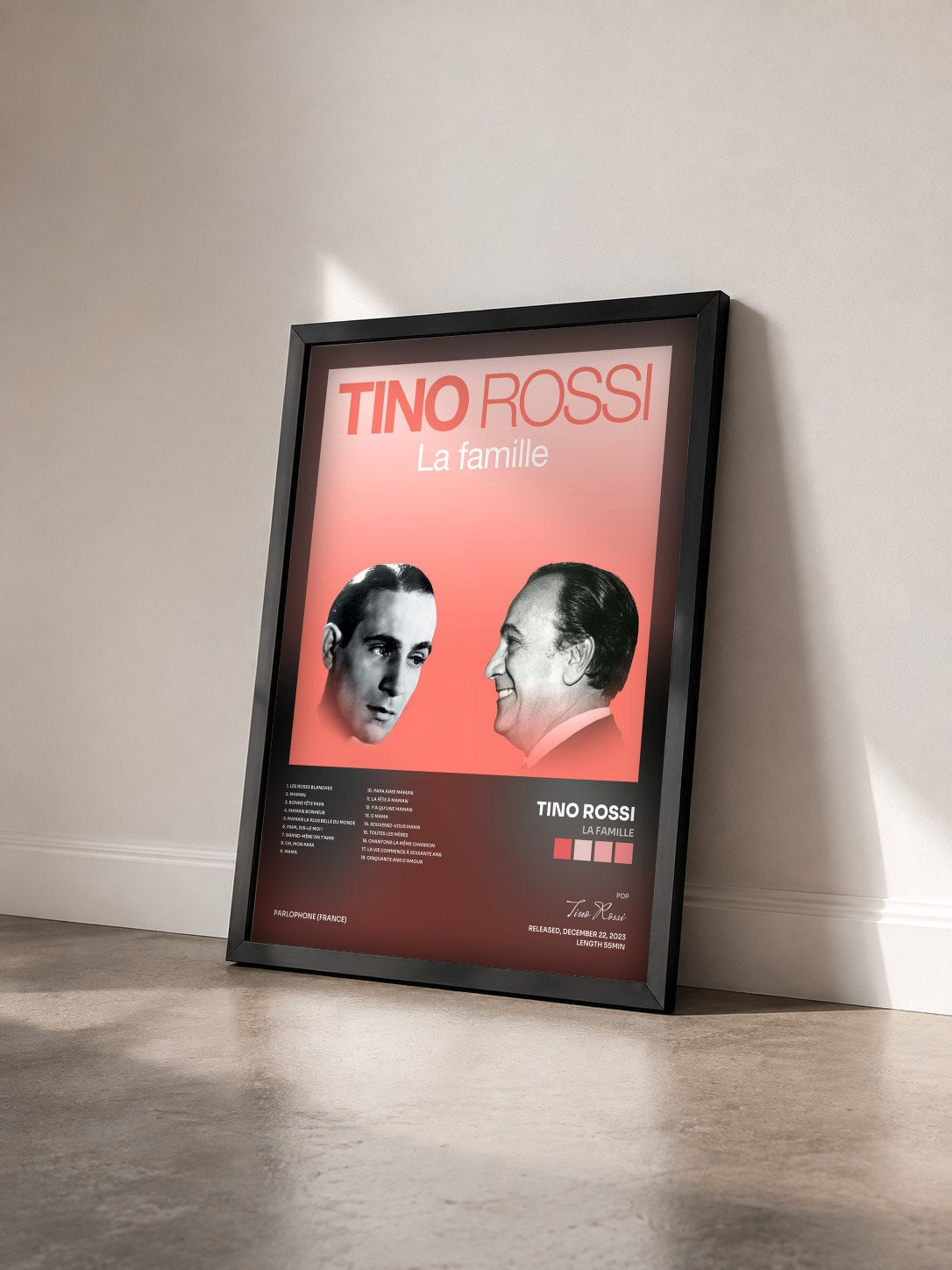 #noir Tableau de l'album La famille de Tino Rossi vu de trois quarts, cadre noir