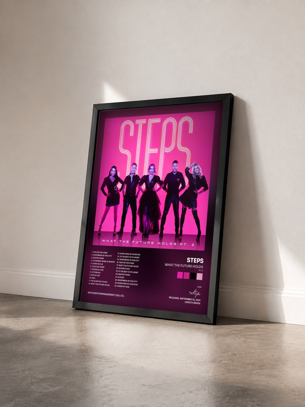 #noir Tableau de l'album What the Future Holds (Pt. 2) de Steps vu de trois quarts, cadre noir