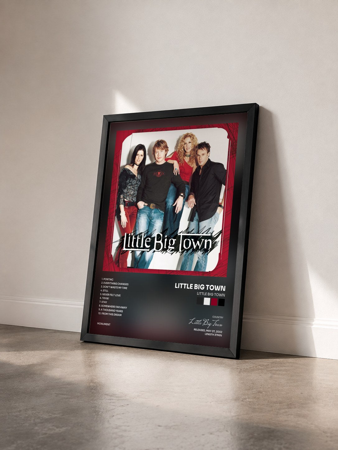 #noir Tableau de l'album Little Big Town de Little Big Town vu de trois quarts, cadre noir