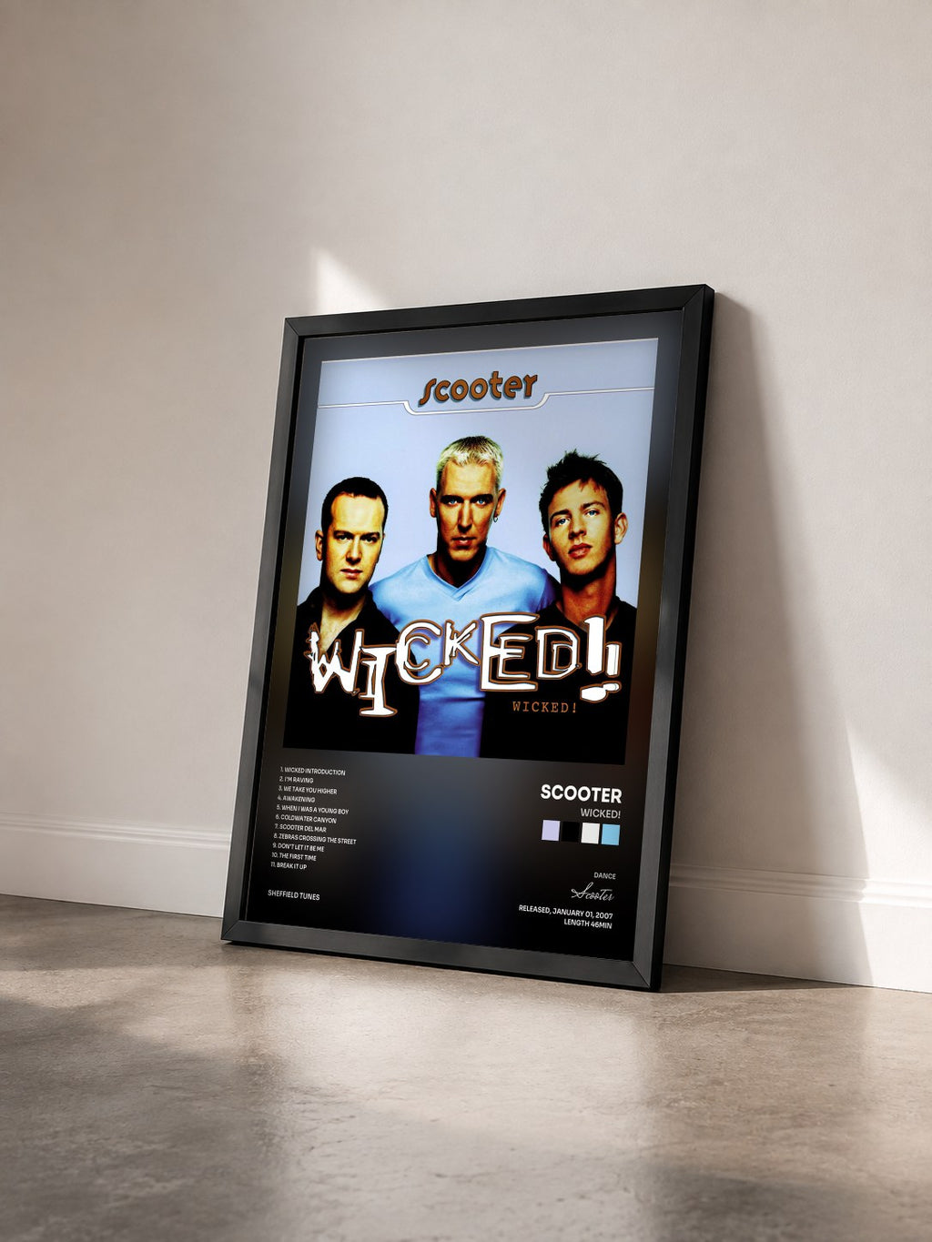 #noir Tableau de l'album Wicked! de Scooter vu de trois quarts, cadre noir