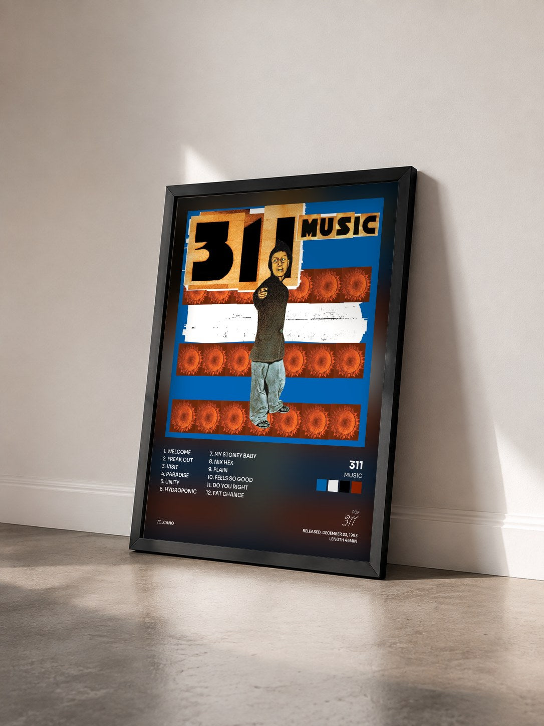 #noir Tableau de l'album Music de 311 vu de trois quarts, cadre noir