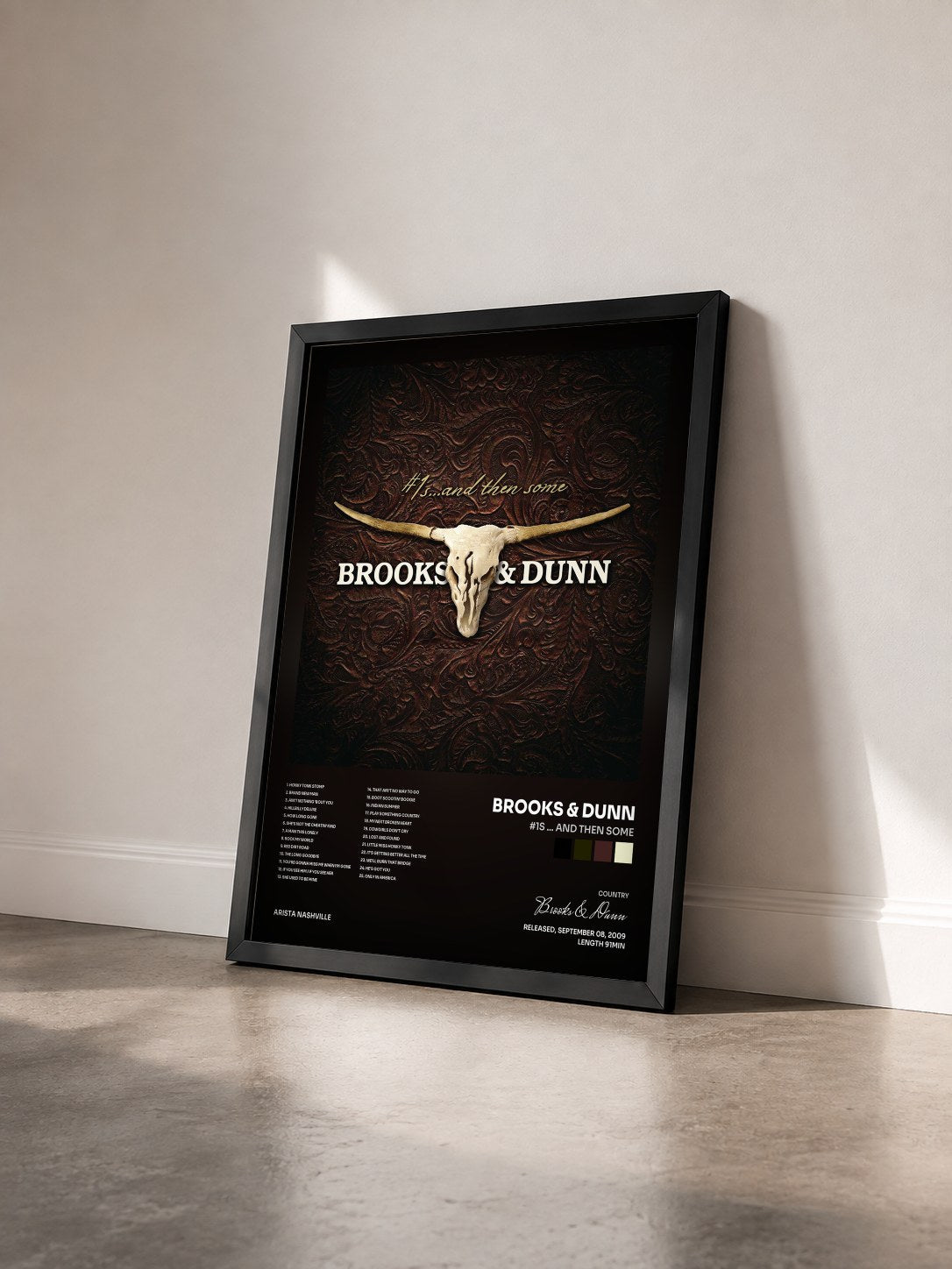 #noir Tableau de l'album #1s ... and then some de Brooks & Dunn vu de trois quarts, cadre noir