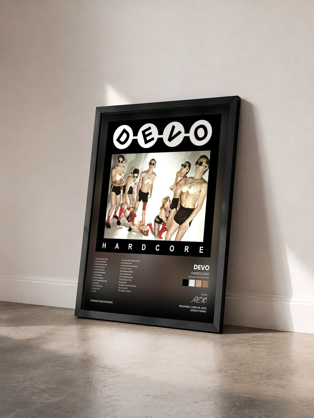 #noir Tableau de l'album Hardcore (Collector's Edition) de DEVO vu de trois quarts, cadre noir
