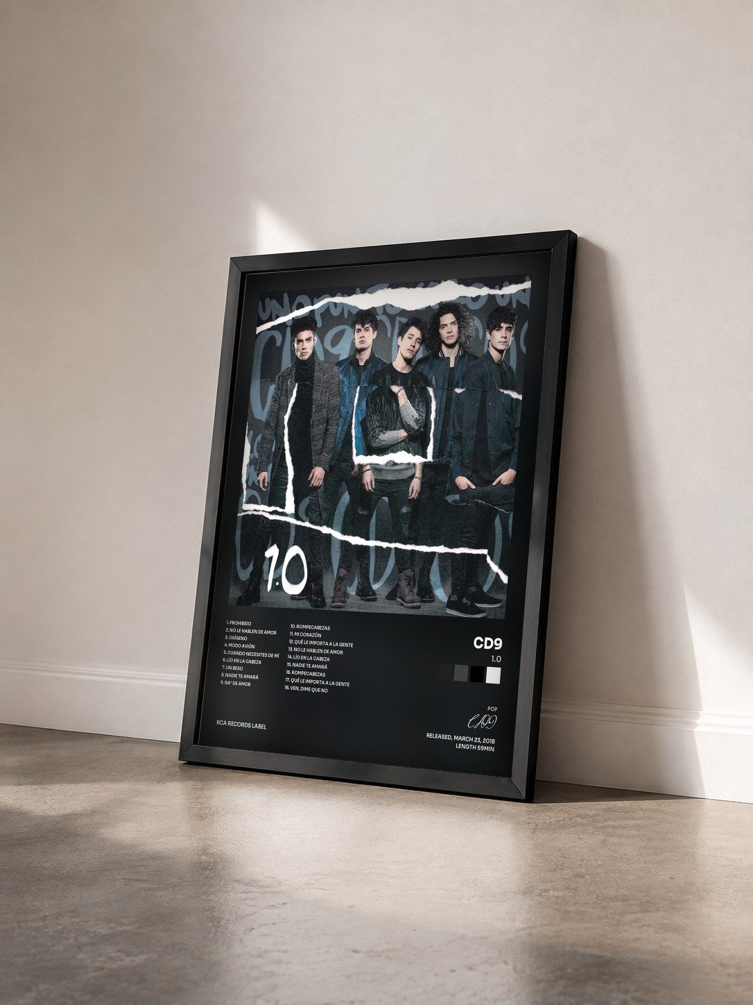 #noir Tableau de l'album 1.0 de CD9 vu de trois quarts, cadre noir