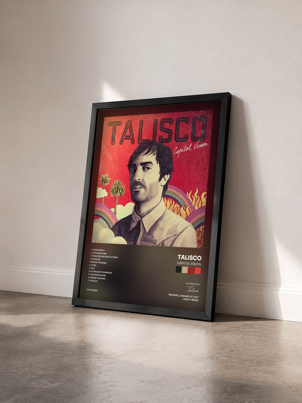 #noir Tableau de l'album Capitol Vision de Talisco vu de trois quarts, cadre noir
