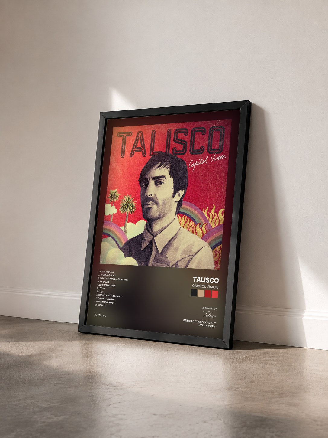 #noir Tableau de l'album Capitol Vision de Talisco vu de trois quarts, cadre noir