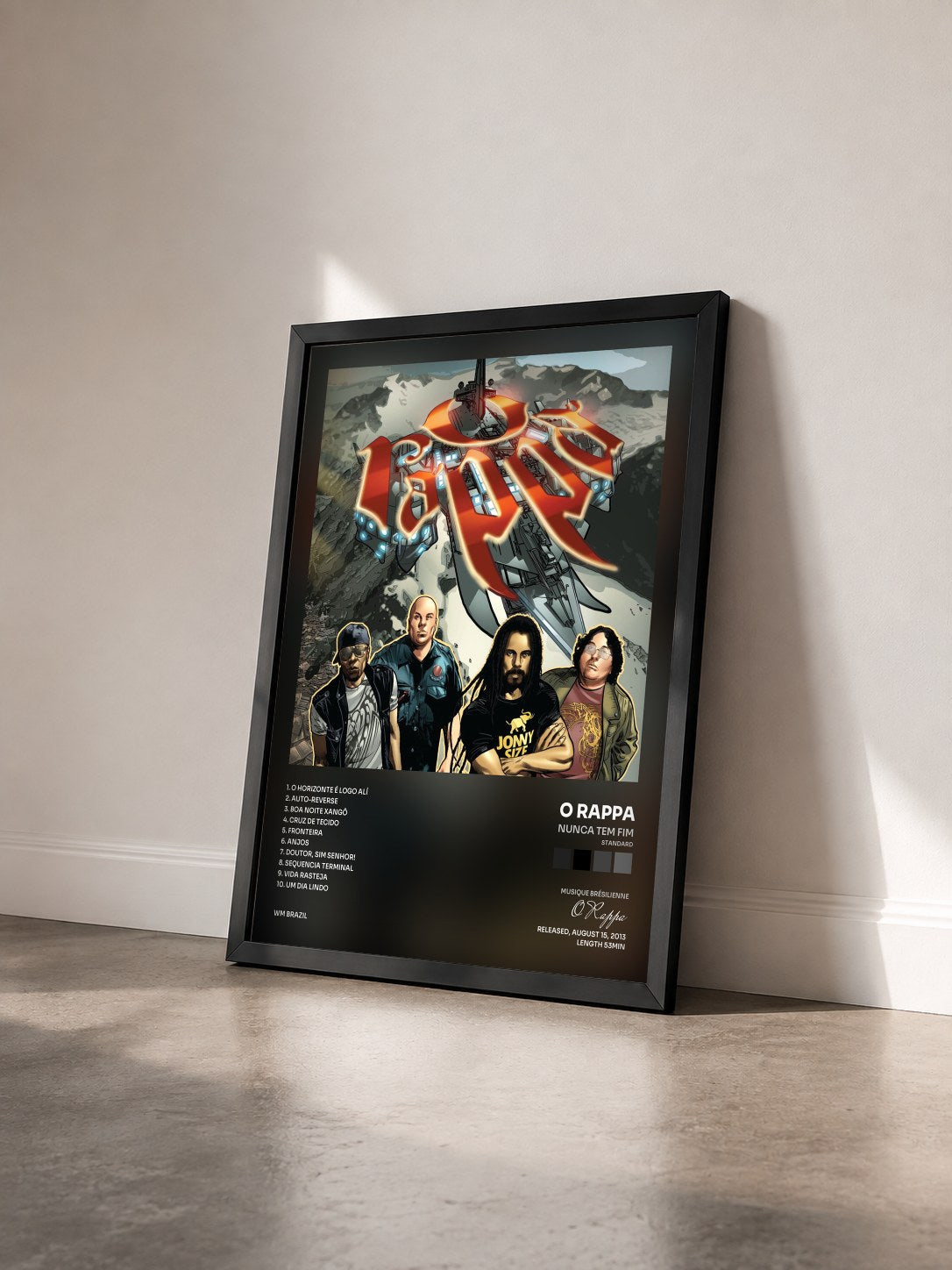 #noir Tableau de l'album Nunca Tem Fim (Standard) de O Rappa vu de trois quarts, cadre noir