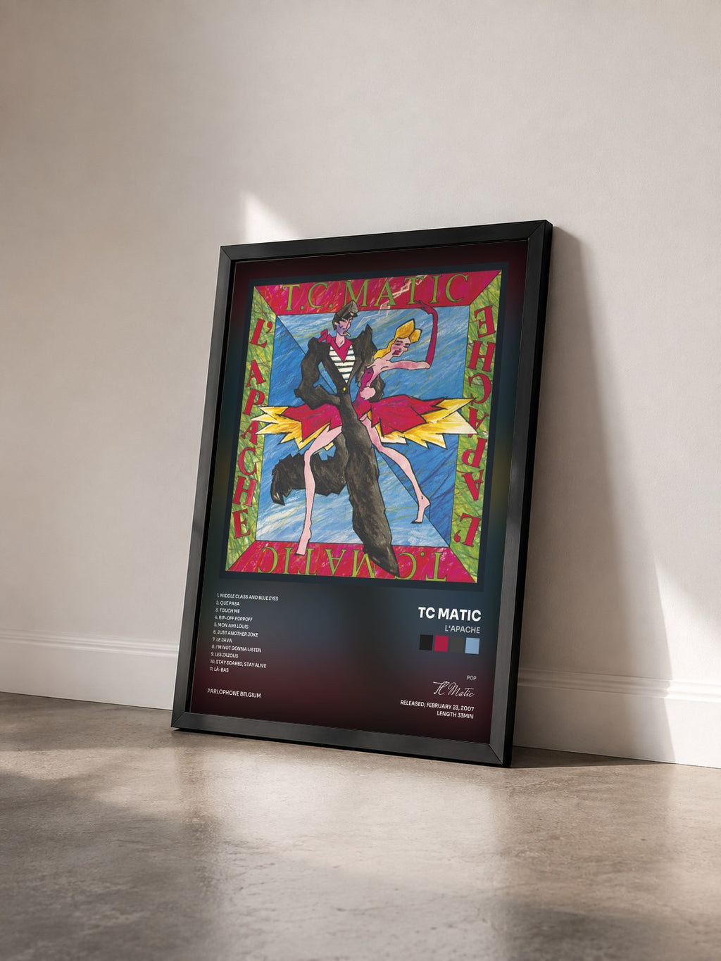#noir Tableau de l'album L'Apache de TC Matic vu de trois quarts, cadre noir