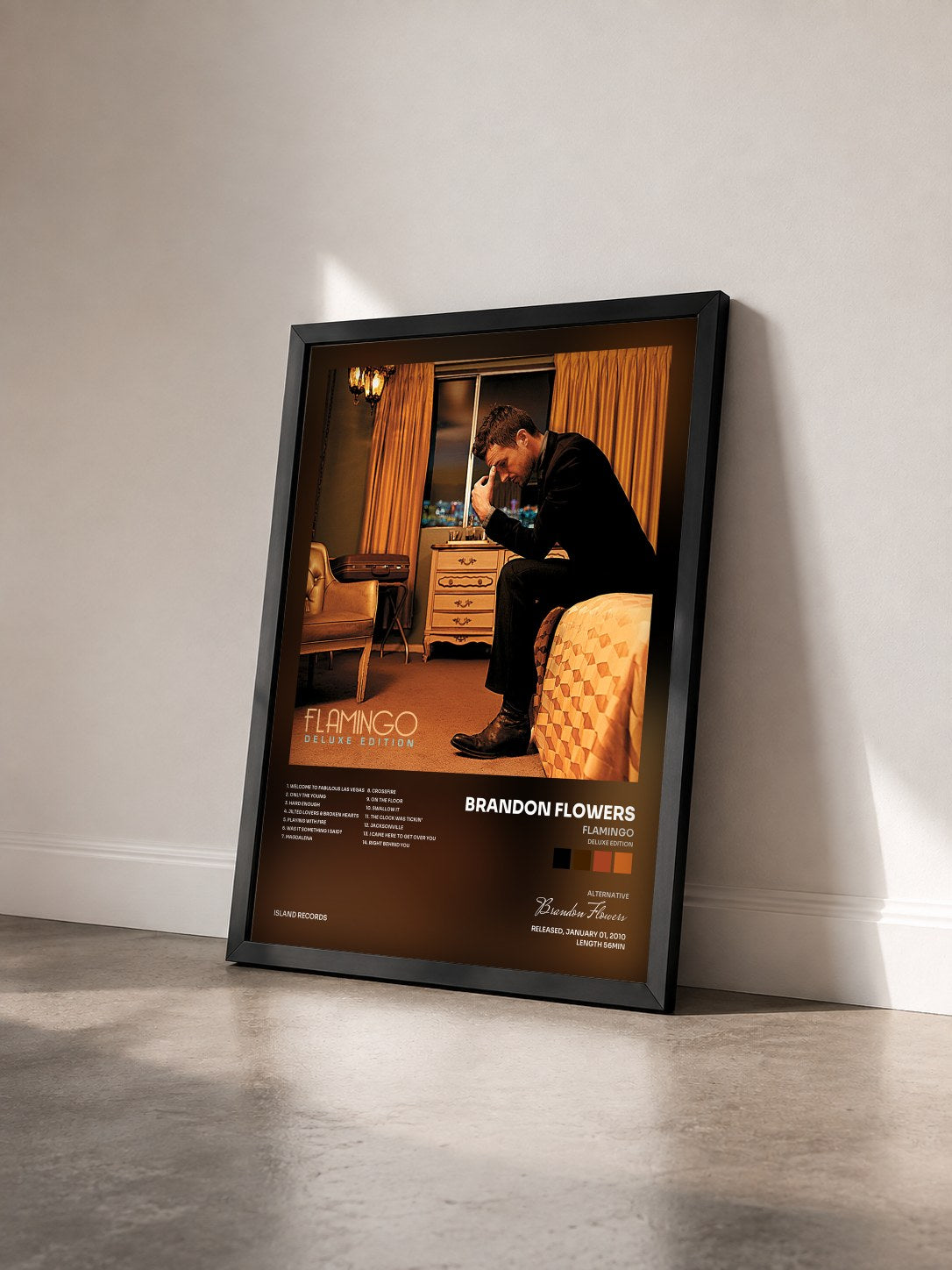 #noir Tableau de l'album Flamingo (Deluxe Edition) de Brandon Flowers vu de trois quarts, cadre noir