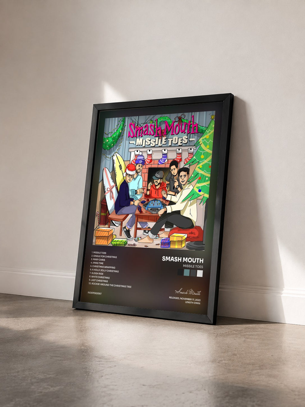 #noir Tableau de l'album MISSILE TOES de Smash Mouth vu de trois quarts, cadre noir